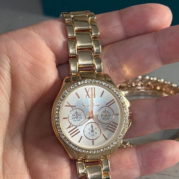 Jessica Carlyle rose gold color plated watch and bangle set - Picture 5 of 7